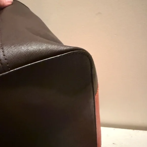 MICHAEL Kors Jet Set StripeTote saffiano leather orange-wallet Set EUC - Picture 6 of 14